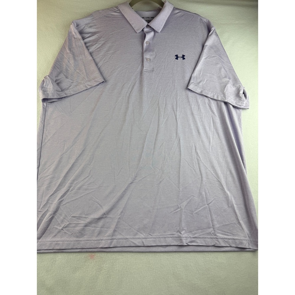 Under Armour Mens Playoff Polo Shirt 2XL Purple Short Sleeve Golf Athletic